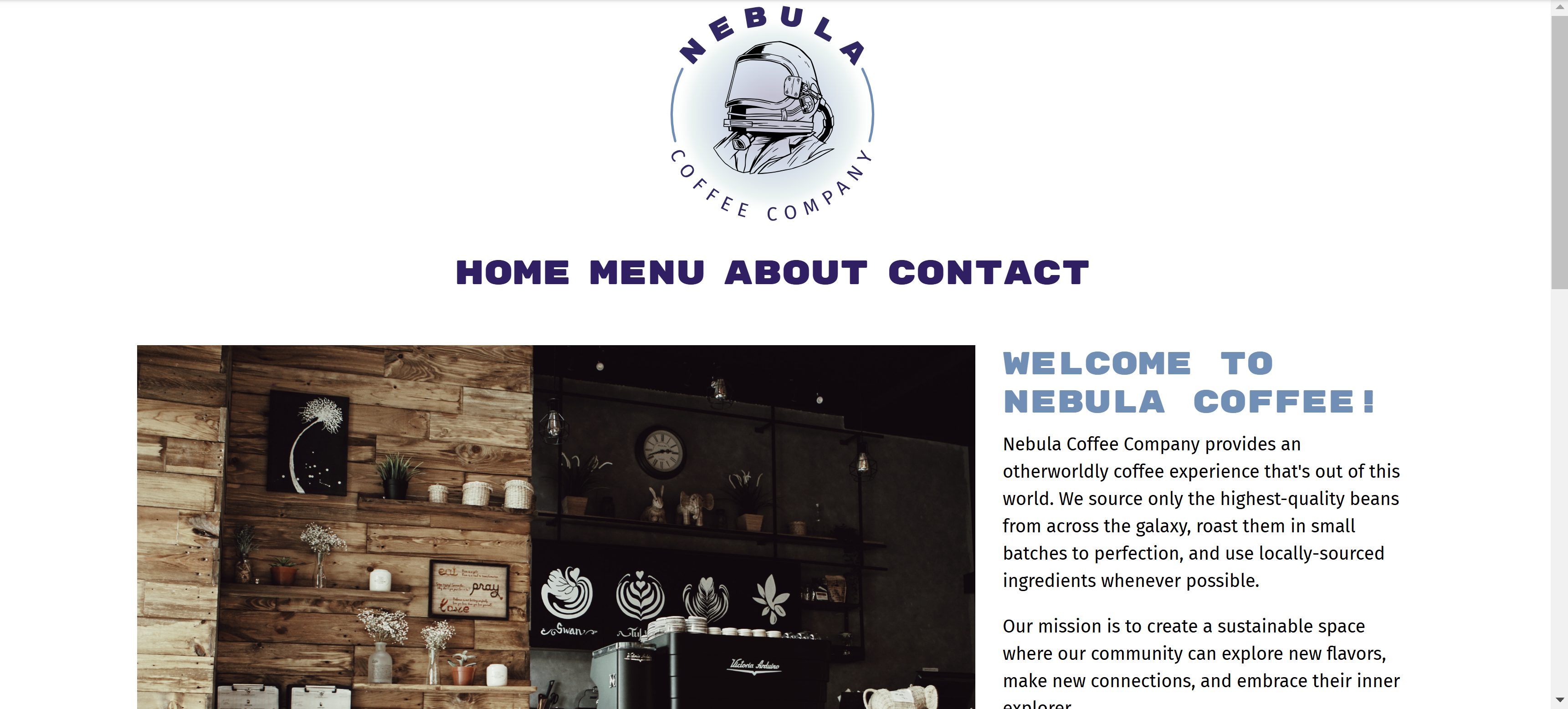 Nebula Coffee demo website preview